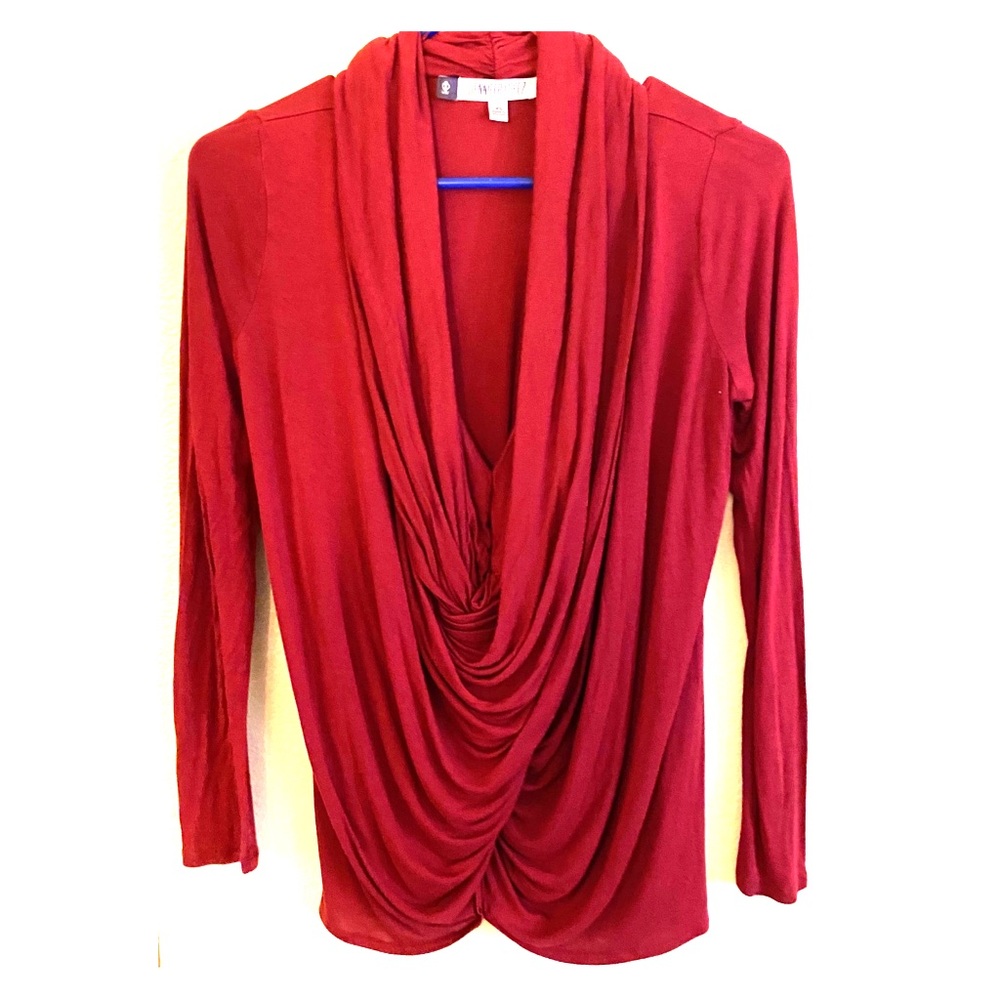 Jennifer Lopez Long Sleeve Wrap Top